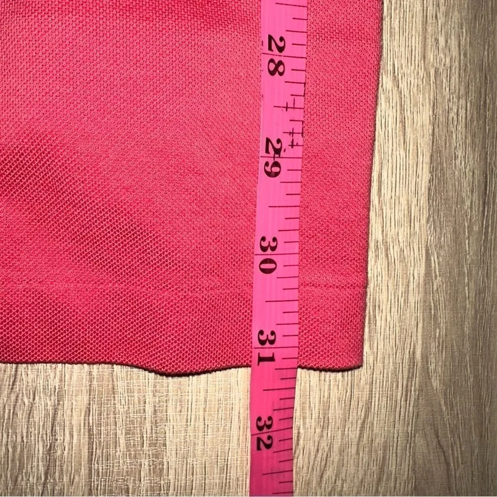 Ralph Lauren Polo Golf Shirt Mens Large Pink Ribbed Collar Gray Pony Logo Polo
